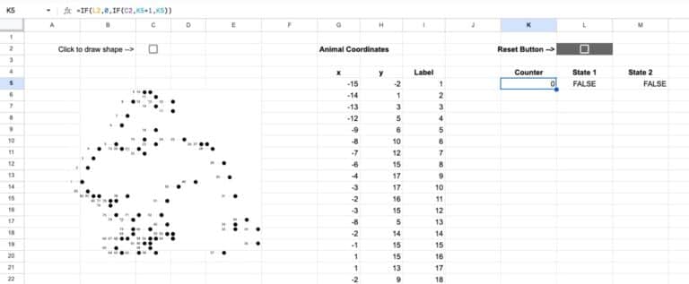 Join The Dots Drawing In Google Sheets