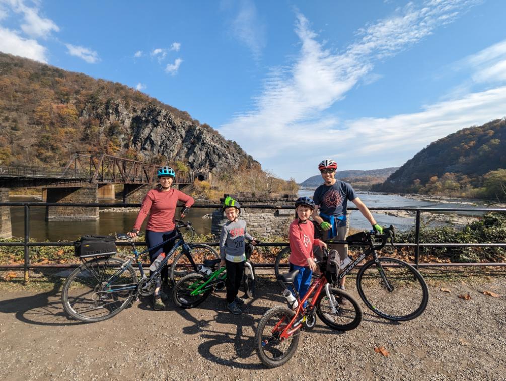 Family bike ride at Harpers Ferry