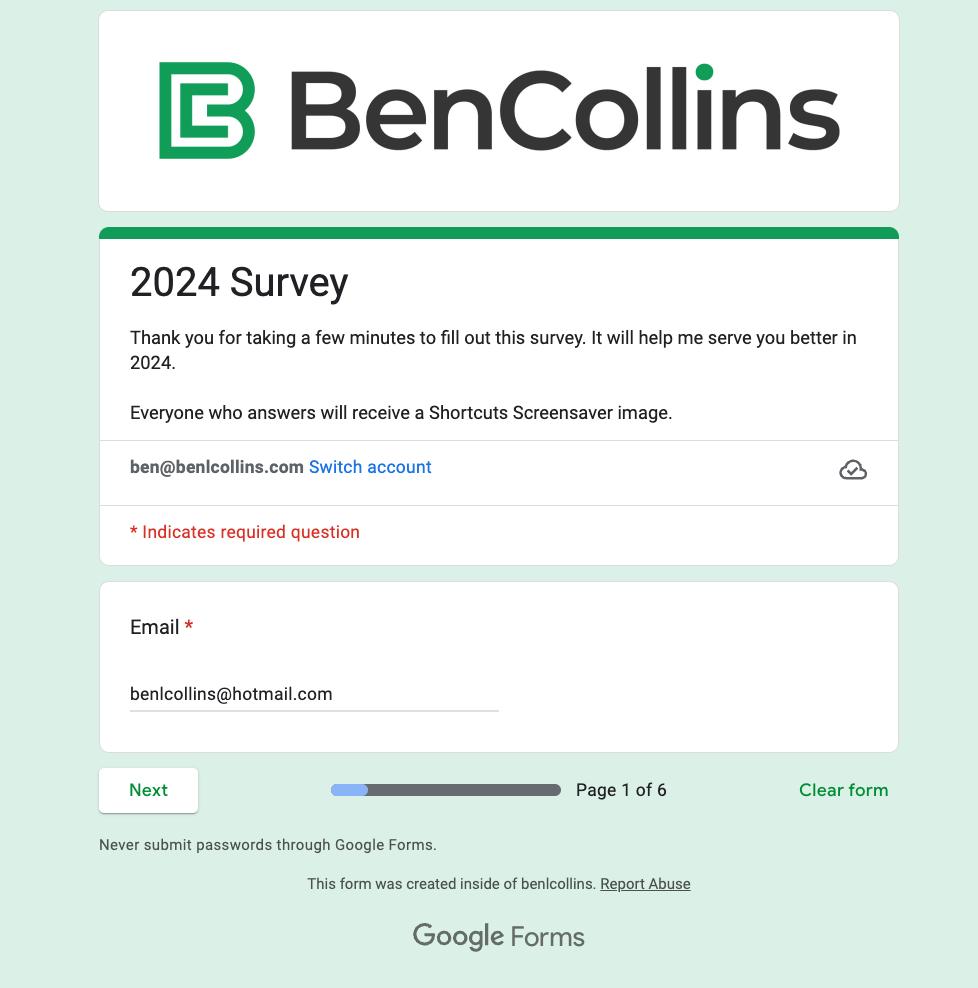 Google Forms Survey