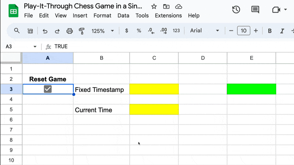 Automatic Timer in Google Sheets