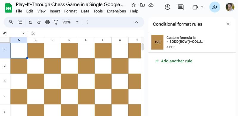 Chessboard Background Conditional Formatting