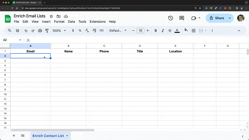 Enrich Emails Workflow with Smart Chips in Google Sheets