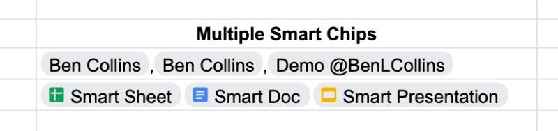 Multiple Smart Chips in Google Sheets