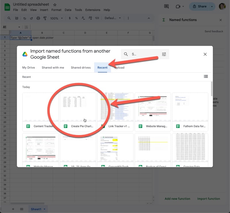 File picker in Drive