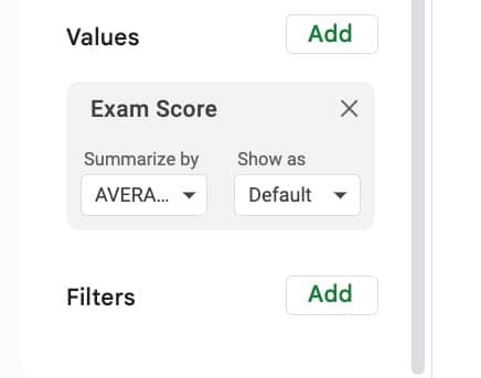 Value Field in Pivot Table