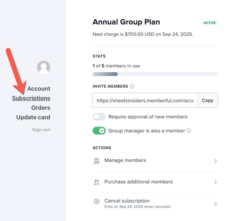 Membership Group Plan Account Management