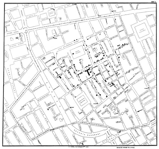 John Snow Visualization Cholera Map