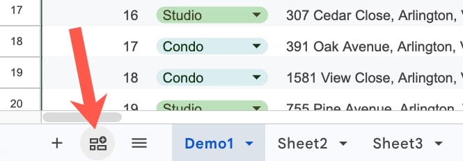 Insert button for Canvas feature in Google Sheets